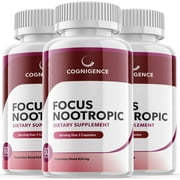 Cognigence - Focus Nootropic - Memory Booster Dietary Supplement for Focus, Memory, Clarity, & Energy - Optimal Mental Performance Extra Strength Premium Formula - 180 Capsules (3 Pack)