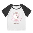 thumbnail image 5 of Hello Kitty algodón cuello redondo nueva camiseta de manga corta de verano para niños niñas niño camiseta raglán camisa de fondo bebé lindo dibujos animados Top, 5 of 5