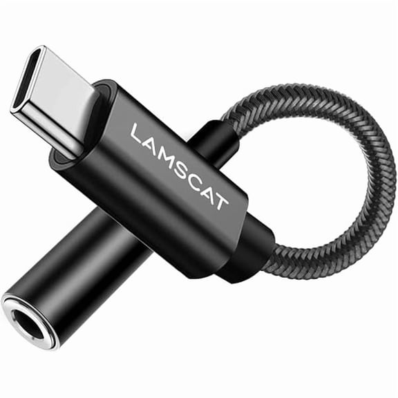USB C to 3.5mm Headphone Adapter, Type C to Aux Adapter Dongle for Android Cable Compatible with Pixel 6 5 4, Samsung Galaxy S22 21 S20 Ultra S20  Note 20 10 S10 S9 Plus, and More (Black)