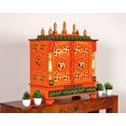 thumbnail image 2 of Wooden Temple Pooja MANDIR With Door for Home Prayer Room Indian Mantap Pooja Ghar Handmade wall mount Hindu Temple, Shrine, 2 of 3