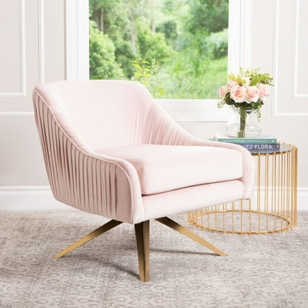 Devon & Claire Gia Velvet Swivel Chair, Blush Pink ...