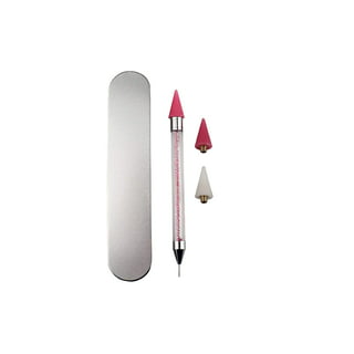 Kalevel 6 Pack Nail Rhinestone Picker Dotting Pen Dual-Ended Nail  Rhinestone Picker Wax Tip Pencil Pickup Applicator Pink