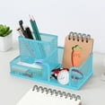 thumbnail image 6 of Metal Mesh Desk Organizer with 3 Compartments for Pens, Office Supplies, and Cellphone, 6 of 7