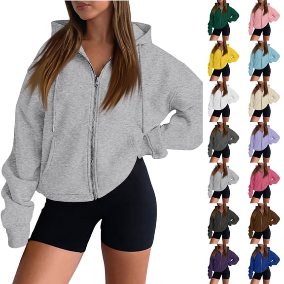 Women's Zip Up Y2K Hoodies Fall Fashion Long Sleeve Hooded Fleece Sweatshirts Casual Jacket Fall Winter Clothes Red 3XL