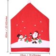thumbnail image 3 of Funda para silla navideña con gorro de Papá Noel y muñeco de nieve, color rojo, para decoración del respaldo de la silla, decoración festiva para el hogar y la cena, 6 unidades, 3 of 4