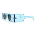 thumbnail image 6 of Keyhole Bridge Rectangle Bar Shape Round Circle Lens Hipster Sunglasses Blue - Brown, 6 of 8