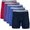 Cardinal Red/Stripe/Metro Blue/Dot/Navy, variant on Gildan Men's Regular Leg Boxer Briefs, 5-Pack, Navy/Charcoal/Stripe/Royal, Large