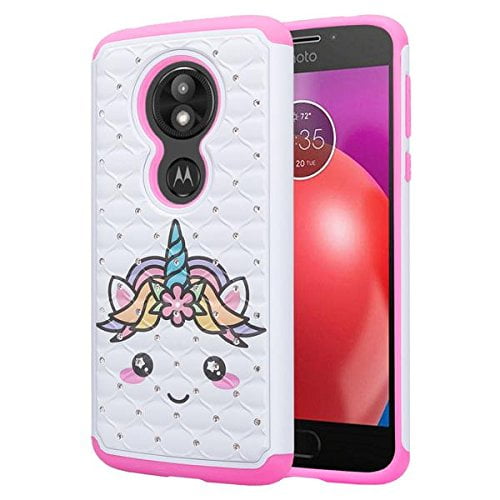 For Tracfone Moto E5 (XT1920DL) Case,Cute Bling Shock