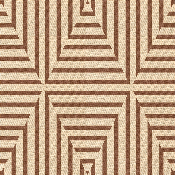 Ahgly Company Indoor Square Patterned Deep Peach Orange Area Rugs, 6' Square