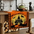 thumbnail image 2 of Table Runner Dresser Scarves 36 Inch Long,Halloween Full Moon Night Castle Linen Dining Table Runners Pumpkin Bat Orange Black Tabletop Scarf for Wedding Holiday Party Kitchen, 2 of 9