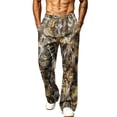 thumbnail image 2 of Camo Wide Leg Sweatpants for Men Loose Streetwear Jogger Pants with Hand Pockets for Outdoor Hunting Camel M, 2 of 7