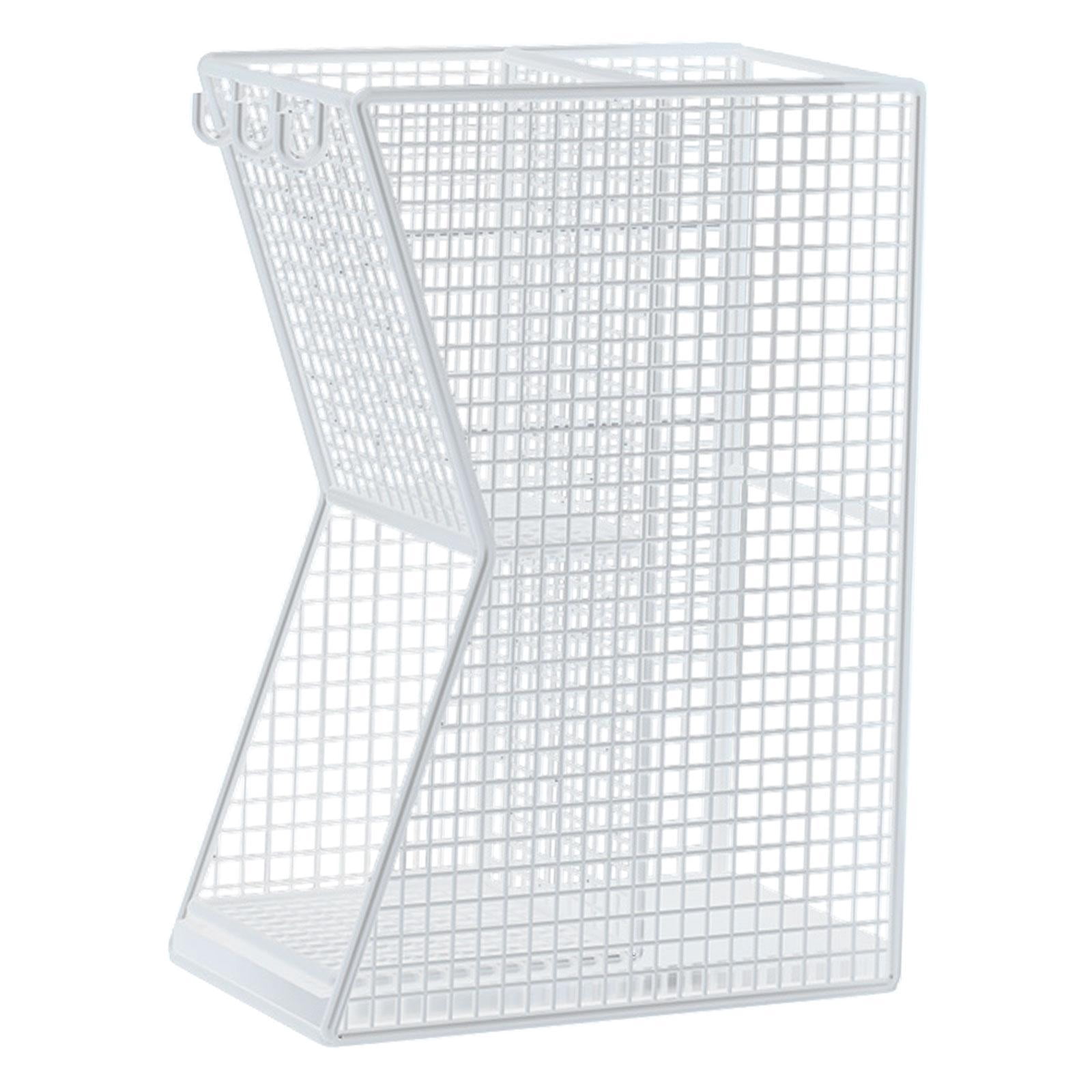 Fancyes Umbrella Rack Storage Bucket Metal Sturdy ,with Removable Drip Tray Umbrella Holder Bin Umbrella Holder for Office Hotel Home white