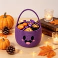 thumbnail image 3 of Halloween Basket 9.05x7.87 Inch Cute Ghost Candy Bucket Non-Woven Fabric Trick or Treat Basket with Handle for Kids Party Favors, 3 of 6
