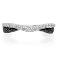 thumbnail image 3 of Dazzlingrock Collection 0.40 Carat (ctw) 14K Black & White Diamond Ladies Wedding Band Stackable Ring, White Gold, Size 6.5, 3 of 4