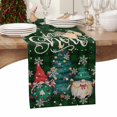 thumbnail image 6 of Christmas Tree Cotton Linen Table Runner for Dining Kitchen, Green Gnomes Winter Xmas Snowflake Wedding Outdoor Party Tablerunners Decoration, Dresser Scarf Coffee Tablecloth Runners 13x90 Inches, 6 of 9