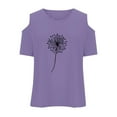 thumbnail image 3 of WOYY Big Girls Cold Shoulder T Shirt Dandelion Print Short Sleeve T-Shirt, Sizes 3-12, 3 of 5