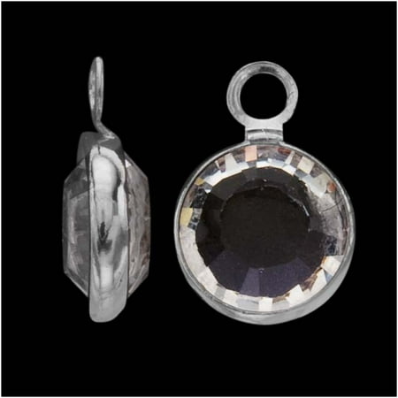 - SWAROVSKI ELEMENTS Rhodium Plated Channel Crystal Charm Crystal 10mm (8)