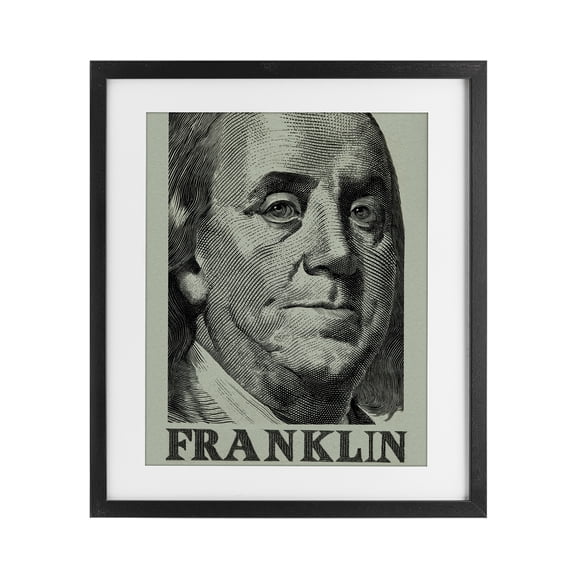 Stupell Industries Eclectic Franklin's Influence Portrait Black Framed Print Under Glass, 13 x 16, by Svetlana Aleynikova