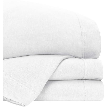 Bed Inc Cozy T-Shirt Extra Soft Cotton Lyocell Jersey Bed Sheet Set (White, Queen)