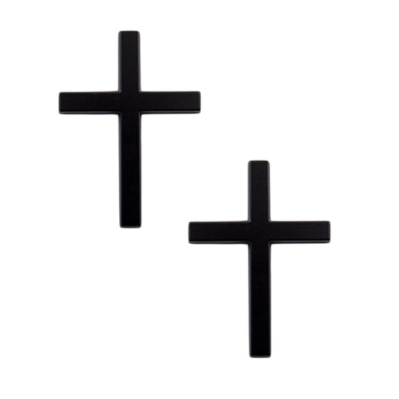 2PCS Metal Christian Cross Emblem, 3D Jesus Car Badge Decal, Self-Adhesive Waterproof Auto Sticker for Truck SUV Tailgate Fender Religious Decoration