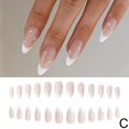 thumbnail image 1 of Uñas postizas de corazón de amor blanco y negro, uñas geométricas con forma de gota de agua, pegamento falso, uñas de gelatina en falso, 24 unids/caja, almendra francesa N J8N7, 1 of 5