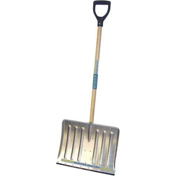 SEYMOUR ALUMINUM SNOW SHOVEL 18 IN. WITH WEAR STRIP AND 42 IN. WOOD