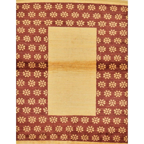 Ahgly Company Machine Washable Indoor Rectangle Abstract Beer Orange Area Rugs, 5' x 7'