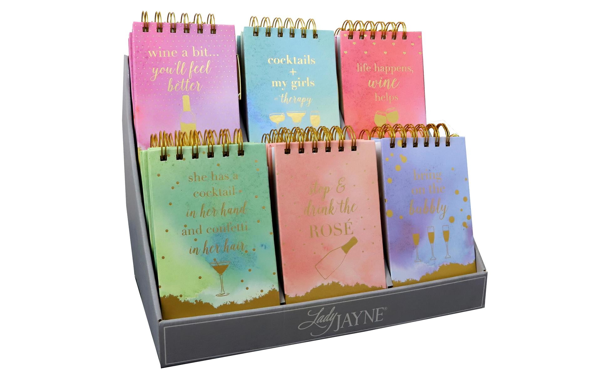 Lady Jayne Spiral Note Pad W/PenHappyHourPrpck36pc