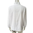 thumbnail image 3 of Jumpingount Blusa Estampado Verano Camisa Manga Larga Manga Larga Cuello Trabajo Mujer Top Prendas para la parte del cuerpo Blanco L, 3 of 6