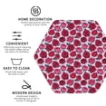 thumbnail image 4 of Pofeuu Rose Flowers Print Leather Coasters Set of 6, Round Cups Mugs Mat Pad for Home Kitchen Heat Resistant Drink Coasters,Hexagon, 4 of 7