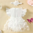 thumbnail image 4 of TBWNWG Tulle Dress 3D Butterfly Applique Summer Fly Sleeve Romper,Size 3-6 Months, 4 of 7