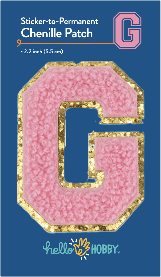 (8 pack) Hello Hobby Chenille G Pink Patch