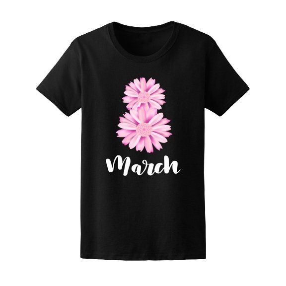 8 March Cute Pink Flowers Tee Women's -Image by Shutterstock