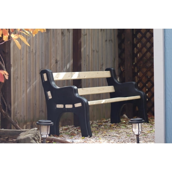 Leisure Accents DIY Bench Ends Kit – Build Your Own Outdoor or Patio Bench – Fits Standard 2x4s, Hardware Not Included – Made in USA by Confer Plastics (Black)