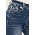 thumbnail image 4 of Miss Me Women's Dark Wash Mid Rise Faux Cowhide Longhorn Bootcut Stretch Denim - M9251B 29W x 34L, 4 of 4