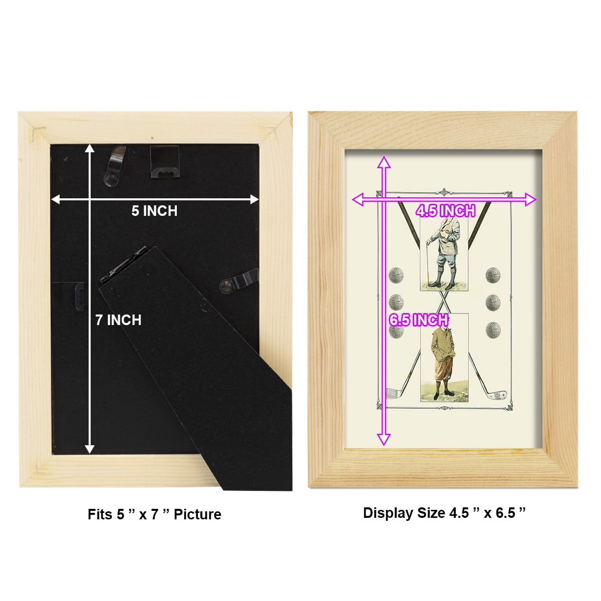 Golfers: John Henry & R. Maxwell -Framed Print w/glass-Natural Wood