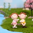 thumbnail image 4 of AYYUFE Cute Girl Boy Couple Sit Down Bench Figurine DIY Miniature Landscape Decoration, 4 of 8