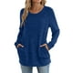 thumbnail image 4 of Neewe Womens Classic Plain Long Sleeve Tops Fall Winter Pullover T Shirts Round Neck Casual Fashion Basic Sweatershirt with Pocket, 4 of 7
