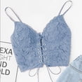 thumbnail image 2 of Clearance under $5 JINMGG 2023 Womens Plus Size Clearance Women's Lace Bra,Casual Eyelet Lace Up Sleeveless Spaghetti Strap Zip Back Crop Camisole Underwear Vest, 2 of 3