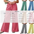 thumbnail image 4 of Abtuhar Women Pants Print Contrast Stripe Straight Leg Full Length Elastic Waist Side Pockets Fashion Bottoms, 4 of 5