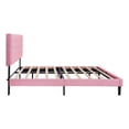 thumbnail image 5 of Harper & Bright Designs Full Size Upholstered Platform Bed with Tufted Linen Headboard, Wood Bed Frame with Slat Support for Bedroom, Pink, 5 of 7