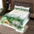thumbnail image 2 of Erosebridal Happy Camping Bedspread Sets Twin Size, RV Camper Bed Quilt, Cartoon Camp Decor, 2 Pieces, 2 of 5