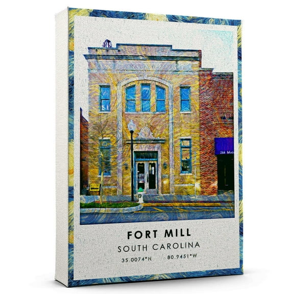 Fort Mill Travel Canvas, South Carolina Travel Art Canvas, Fort Mill Travel City Canvas, Travel Artwork Canvas