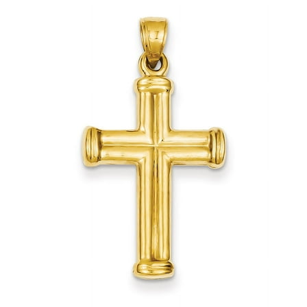 14k Yellow Gold Hollow Cross Pendant