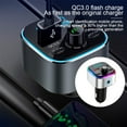 thumbnail image 3 of Car MP3 Player Dual USB Car Audio Adapter Colorful USB Car Audio LED Bluetooth-compatible V5.0 MP3 Player Charger, Silver, 3 of 9