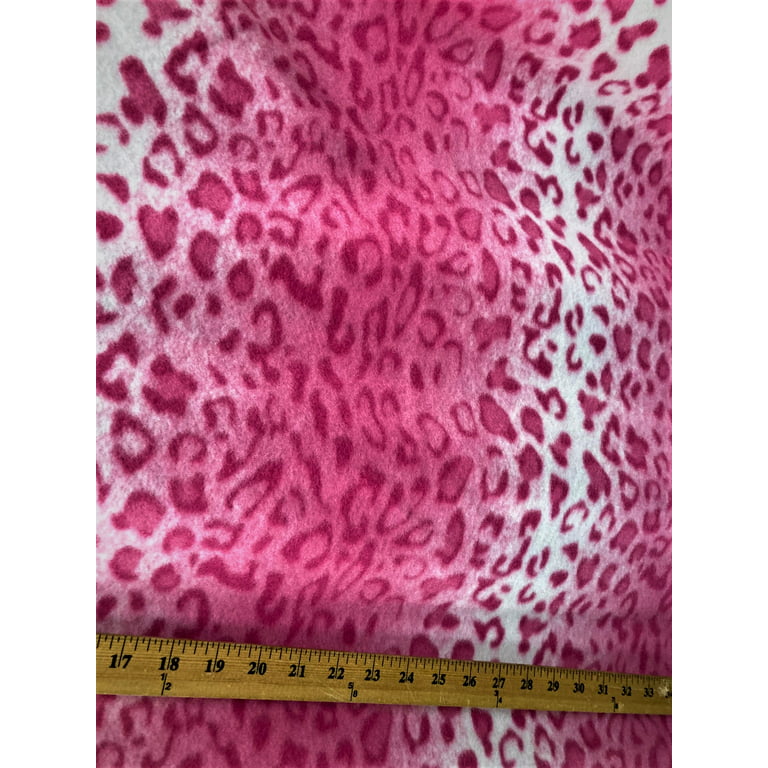 Lillycraft Pink Leopard Print Fleece Fabric is 58/60 Wide and Sold by the  Yard 
