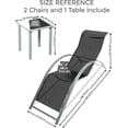 thumbnail image 3 of GloryStar Ensemble de 3 Chaises de Piscine Inclinables d'Extérieur, Chaises Longues en Osier avec Dossiers Réglables, Coussins Imperméables, Tables d'Appoint et Porte-Gobelets, 3 of 7