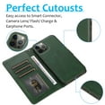 thumbnail image 4 of Dteck Case for iPhone 12 Pro/iPhone 12 6.1-inch,Detachable Case Card Holder Wallet Magnetic Leather 2 in 1 Design Shockproof Kickstand Cover Support Magnetic Car Mount Case,Green, 4 of 7
