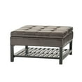 thumbnail image 6 of Storage Ottoman Coffee Table,Square Ottoman with Storage and Bottom Rack, Tufted Upholstered Ottomans Coffee Table for Living Room, 6 of 9