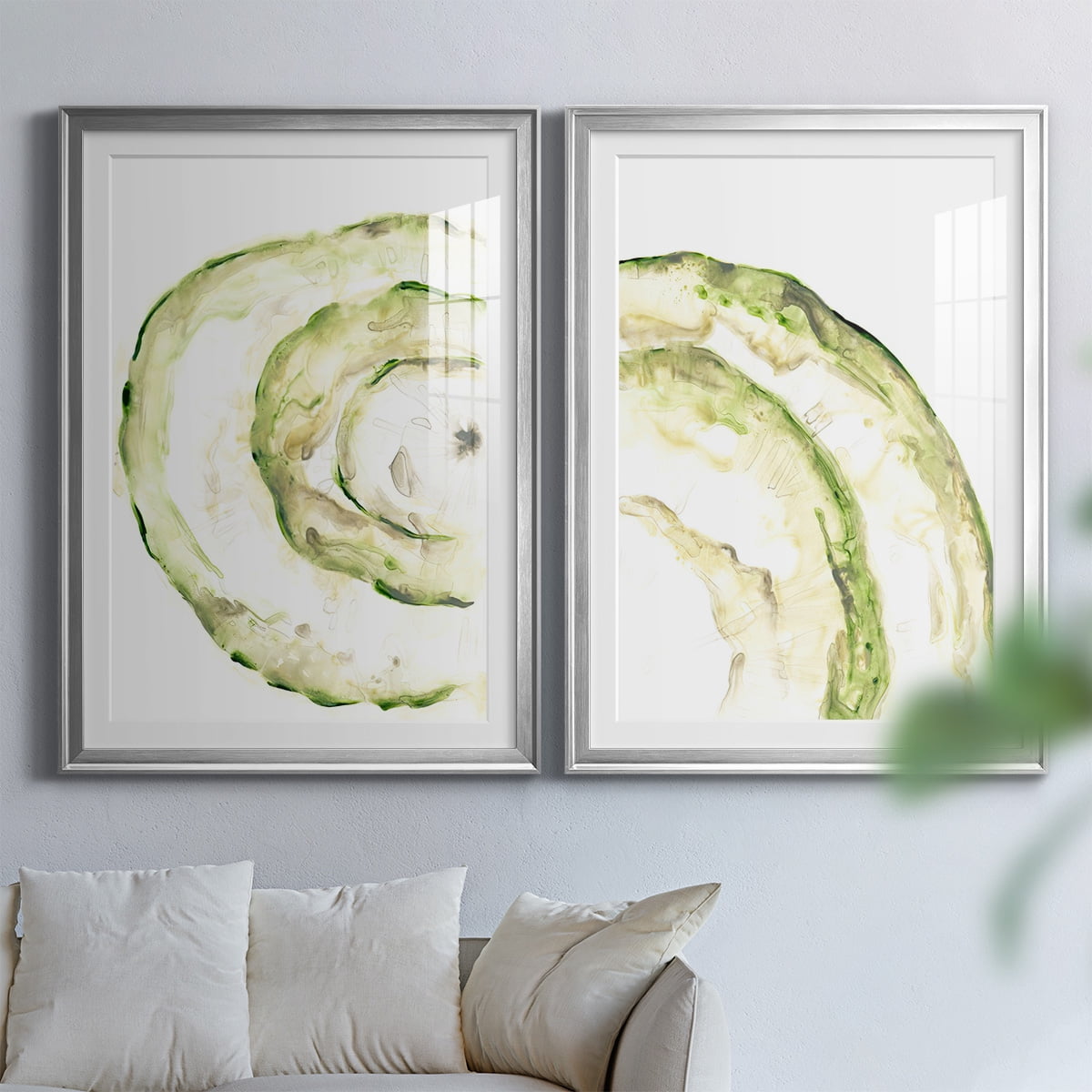 Wexford Home Lichen Halo V Premium Framed Print, 22.5" x 30.5" - Ready to Hang, Silver (Set of 2)
